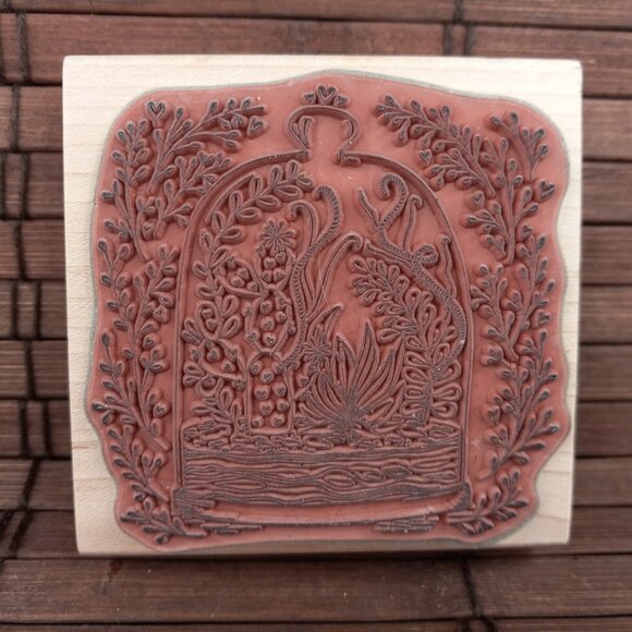 Lily And Val Terrarium Rubber Stamp Succulent Cactus Hampton Art 2015 - Picture 3 of 5